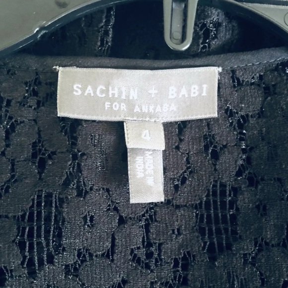 RARE Sachin + Babi for Ankasa Women’s Black Lace Dress Size 4 Zip Closure - Picture 2 of 5